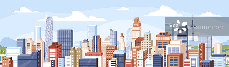 现代摩天大楼全景图片素材