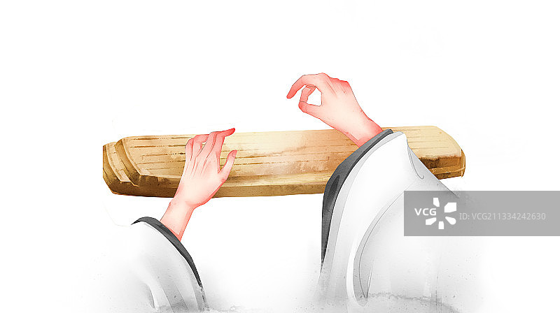 中国风人物弹琴插画元素图片素材