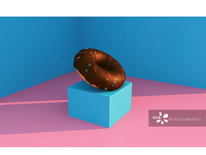 C4d,壁纸,扁平风格,小清新,卡通,空间,里面,食物,正方图片素材