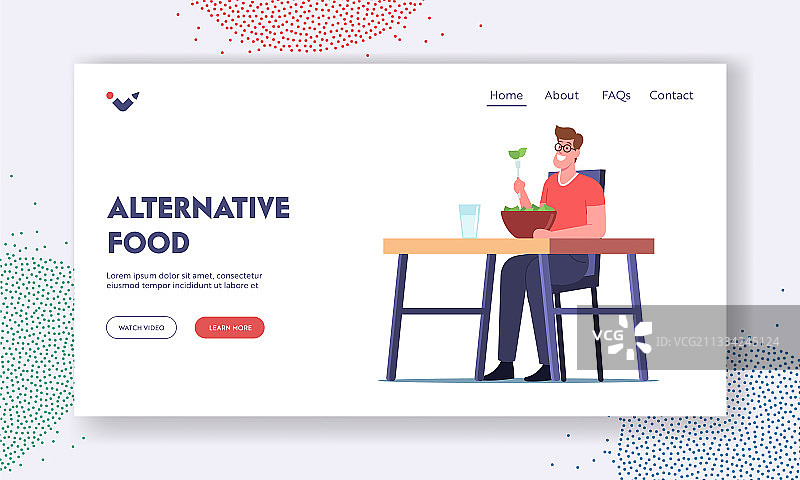 健康替代食品着陆页模板图片素材