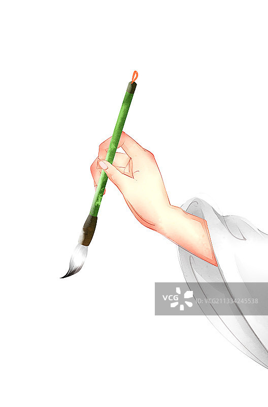 中国风人物写字插画元素图片素材