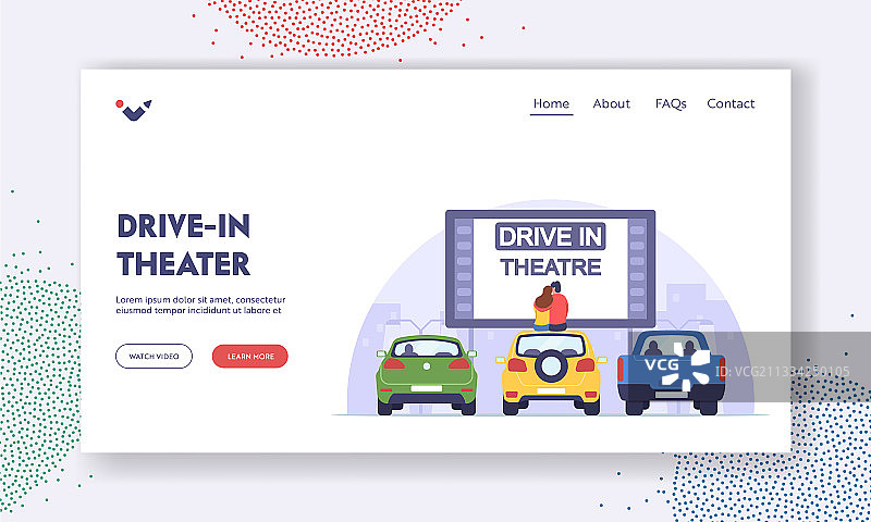 情侣在汽车影院约会图片素材