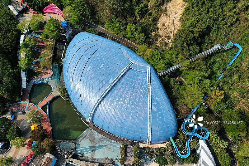 广东省深圳市盐田区东部华侨城大峡谷航拍图片素材
