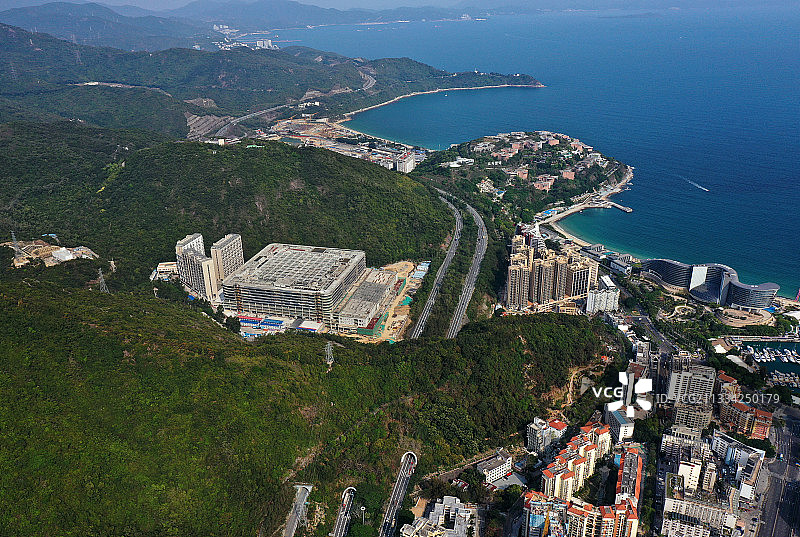 广东省深圳市盐田区东部华侨城和大梅沙海滨公园航拍图片素材