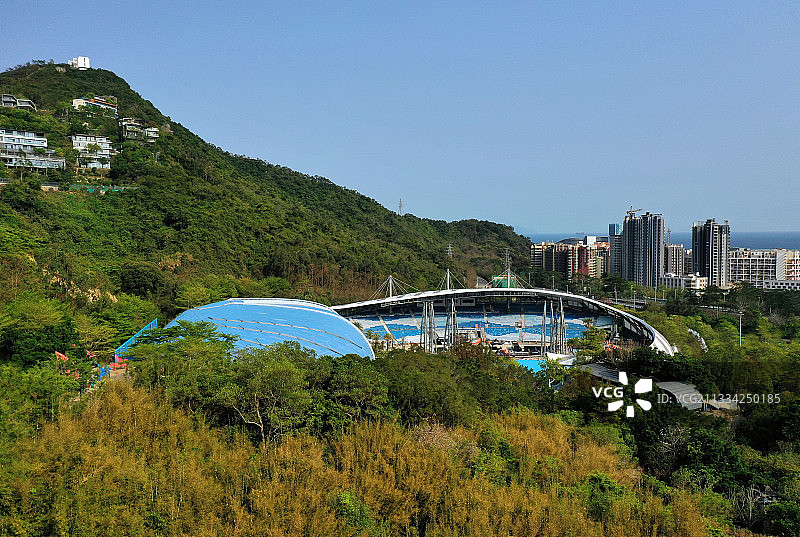 广东省深圳市盐田区东部华侨城大峡谷航拍图片素材