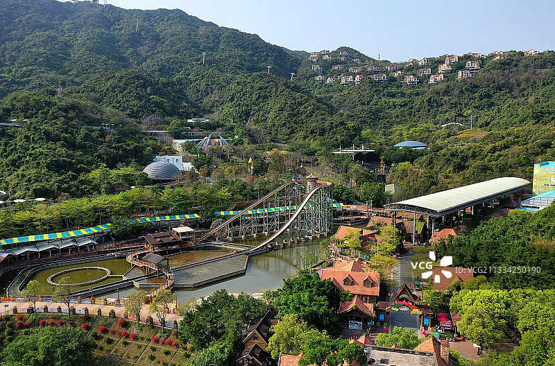 广东省深圳市盐田区东部华侨城大峡谷航拍图片素材
