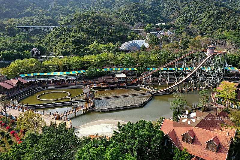 广东省深圳市盐田区东部华侨城大峡谷航拍图片素材