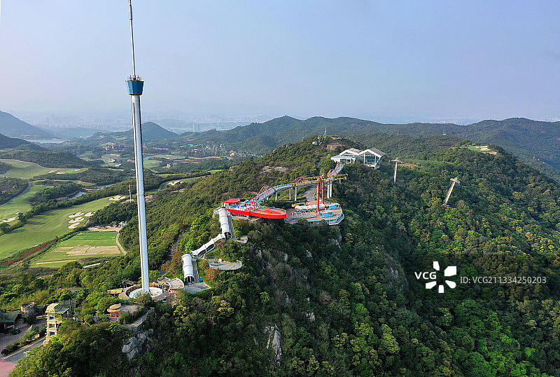 广东省深圳市盐田区大梅沙东部华侨城云海高地航拍图片素材