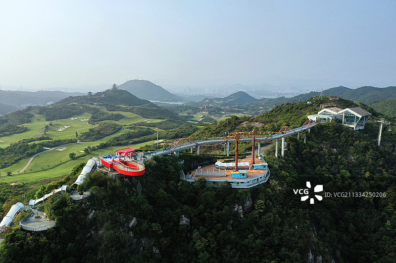 广东省深圳市盐田区大梅沙东部华侨城云海高地航拍图片素材