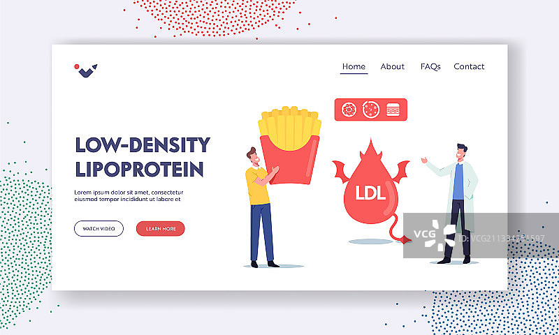 低密度脂蛋白登陆页面模板图片素材
