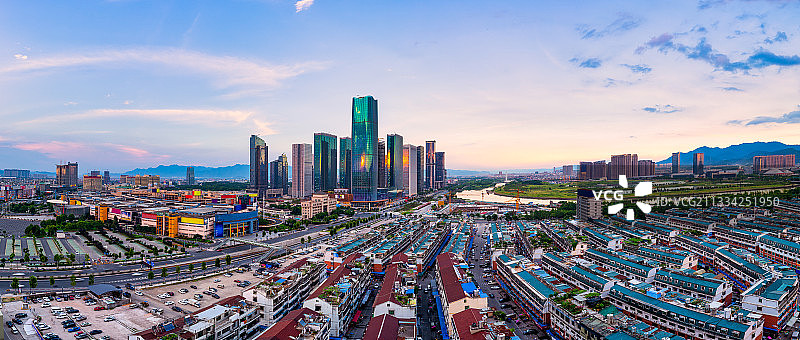 浙江义乌丝路金融小镇全景风光图片素材