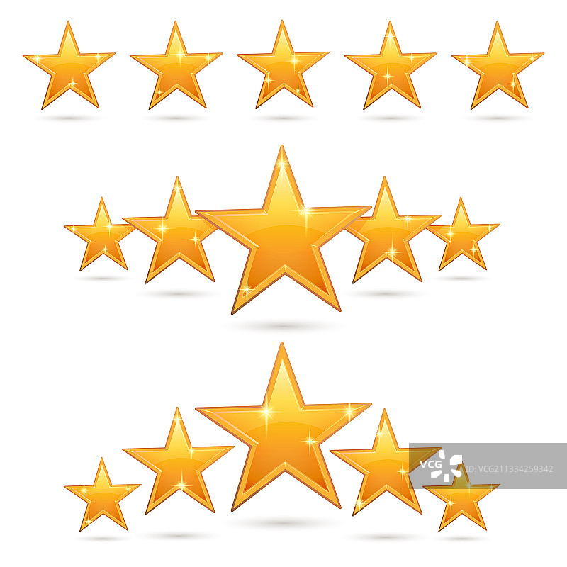 闪耀的五星金星成功评级图片素材