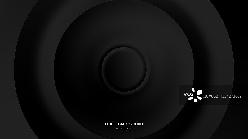 深黑色圆形几何抽象背景图片素材
