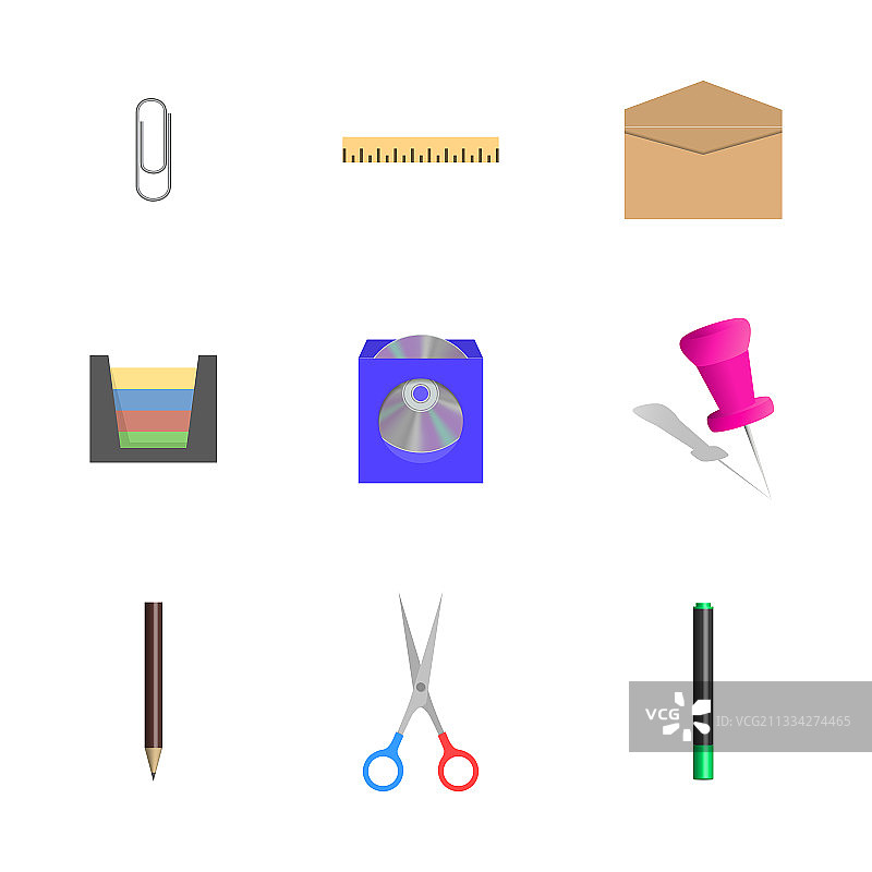 办公与学校用品图标合集图片素材