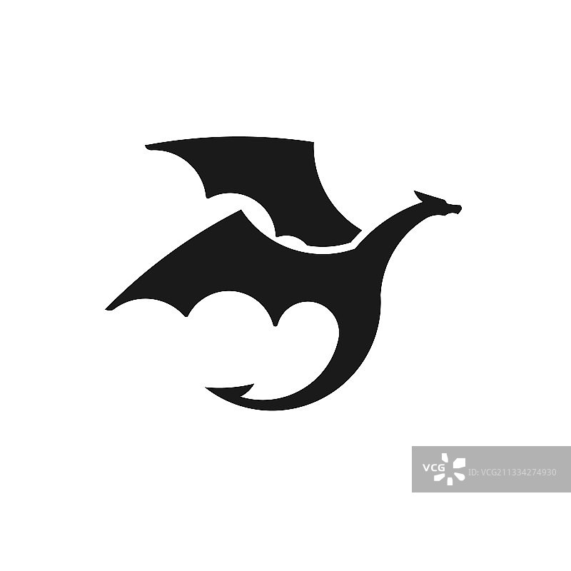 龙剪影logo图片素材