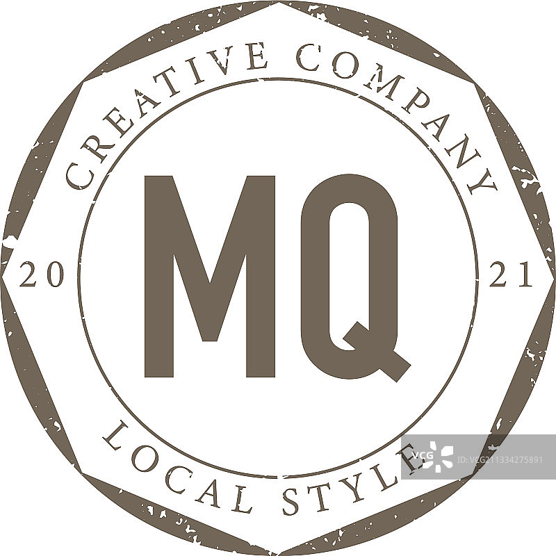 字母MQ奢华精品店复古Logo图片素材