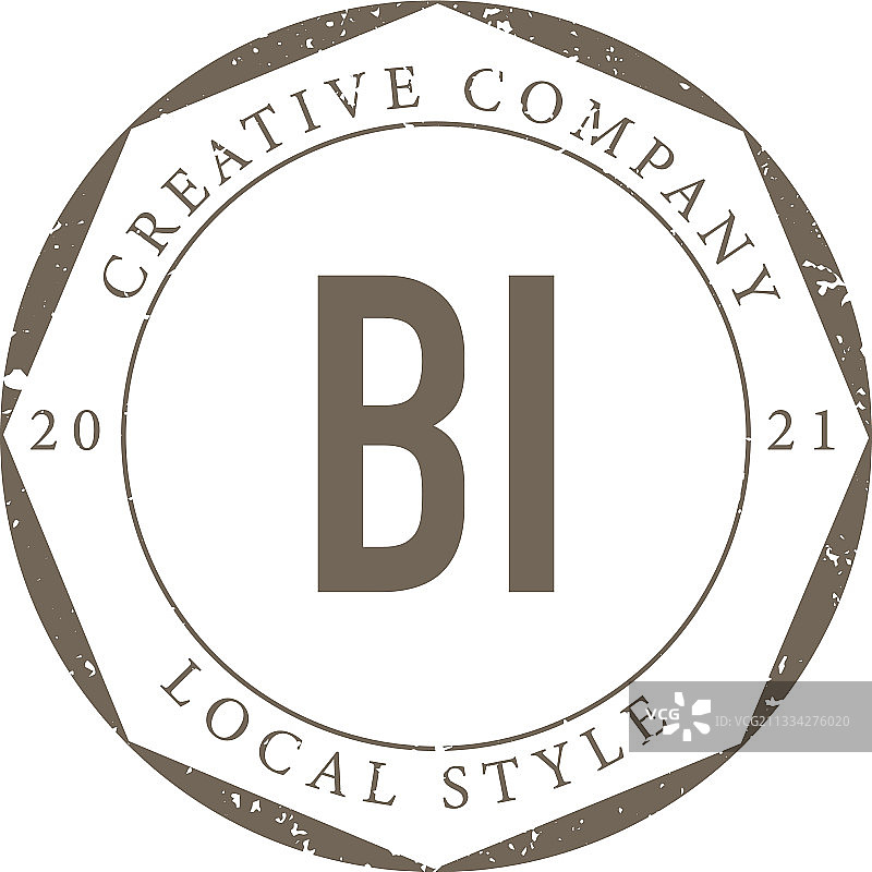 字母BI奢华精品复古标志图片素材