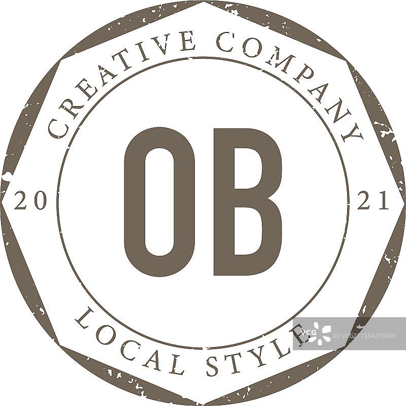 字母OB奢华精品店复古Logo图片素材