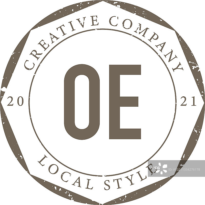 字母OE奢华精品店复古logo图片素材
