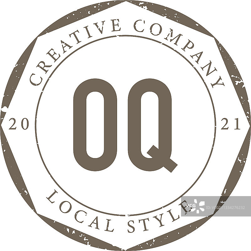 字母OQ奢华精品店复古标志图片素材