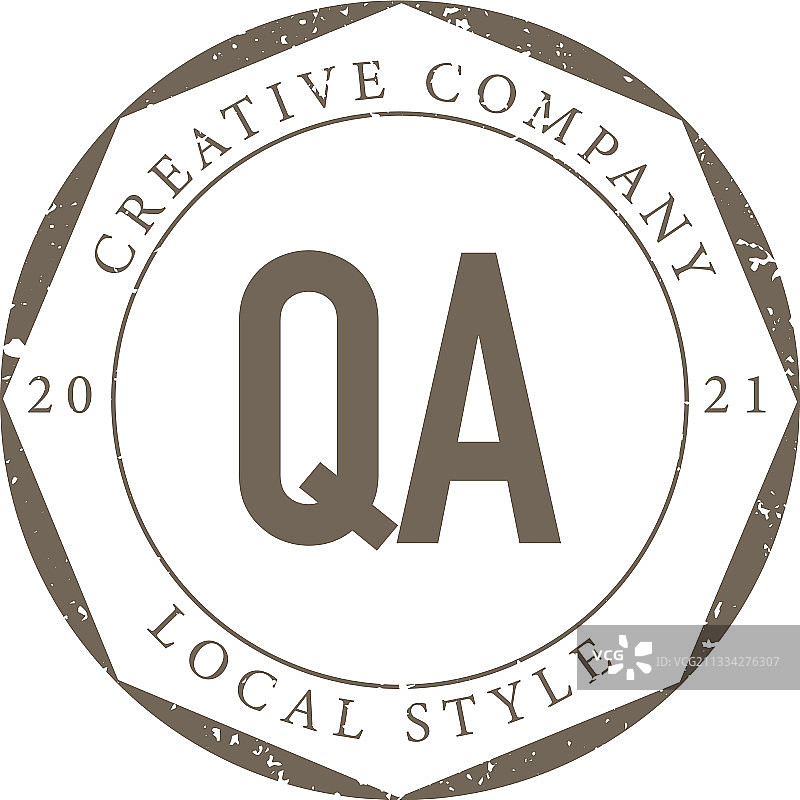 QA首字母奢华精品店复古Logo图片素材