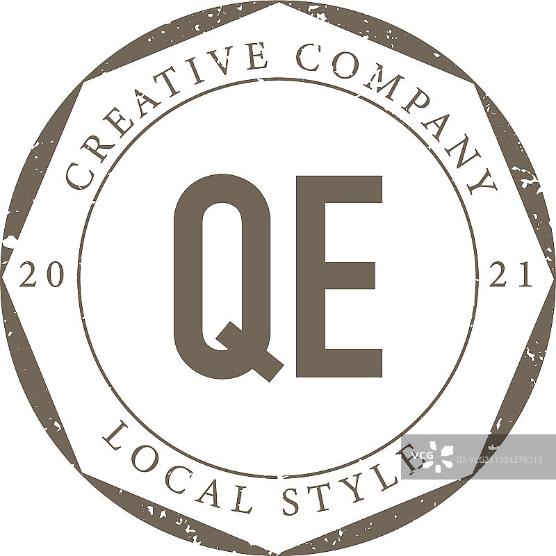 字母QE奢华精品店复古logo图片素材