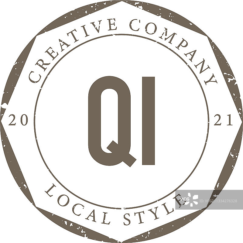 奢华精品字母QI复古logo图片素材