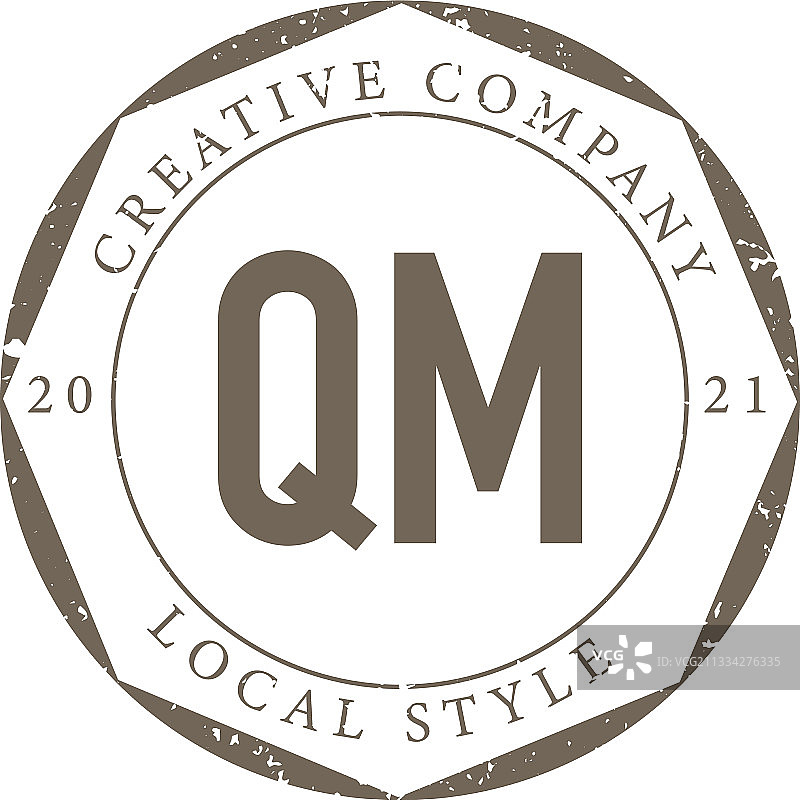 QM字母奢华精品复古标志图片素材