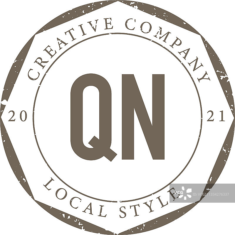 字母QN奢华精品logo复古设计图片素材