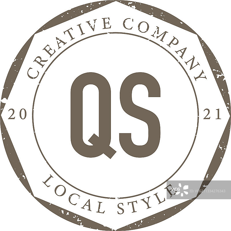 首字母QS奢华精品店复古logo图片素材