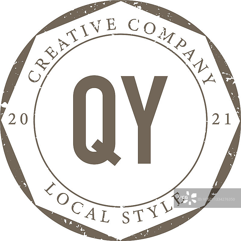 QY首字母奢华精品店复古标志图片素材
