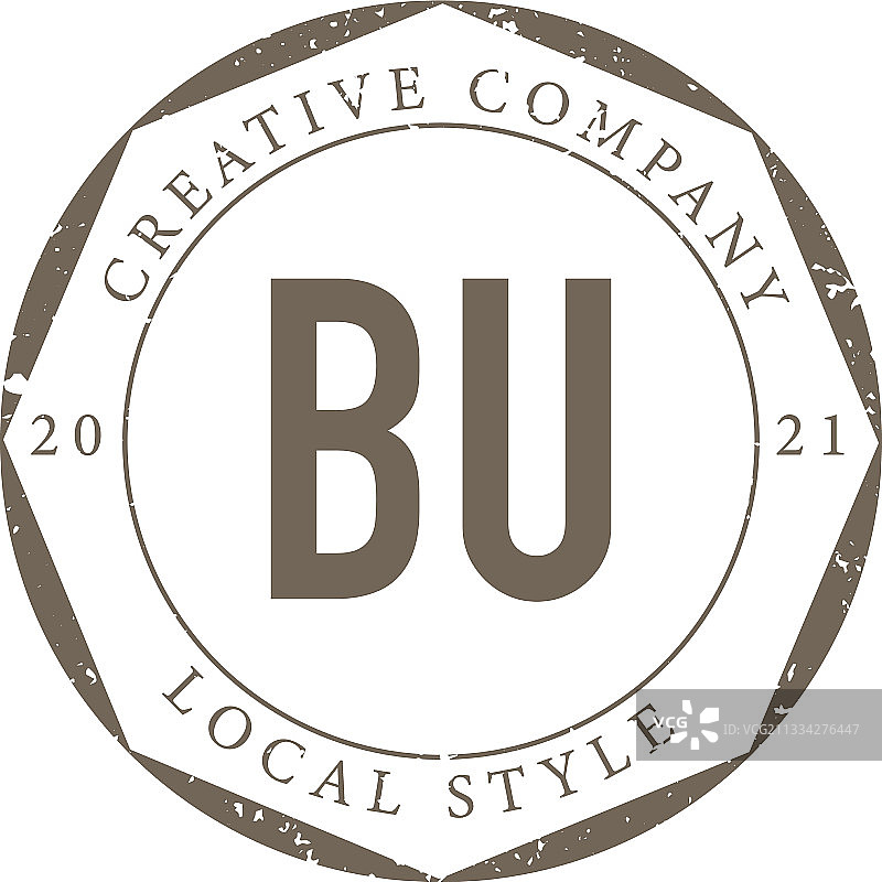 首字母BU奢华精品店复古标志图片素材
