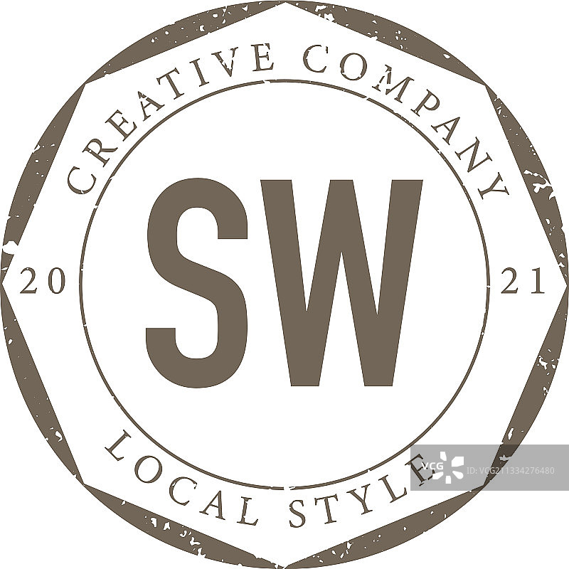 字母SW奢华精品店复古logo图片素材