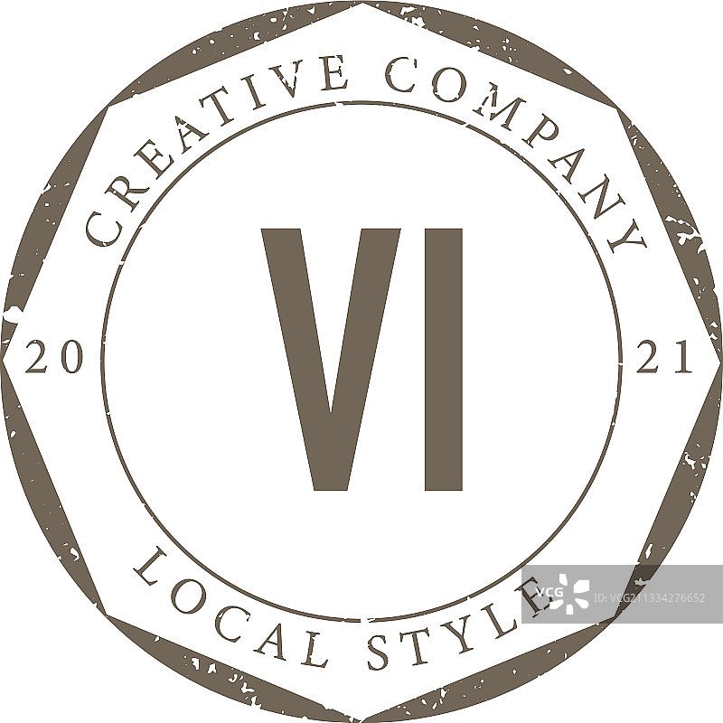 VI字母奢华精品店复古Logo图片素材