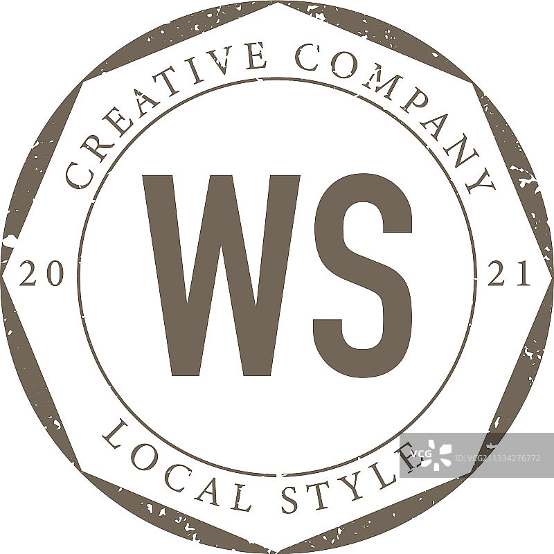 字母WS奢华精品店复古logo图片素材