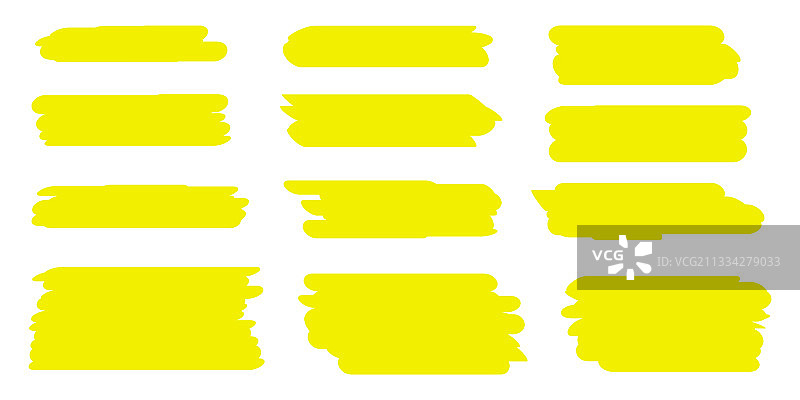 黄色手绘标记线图片素材