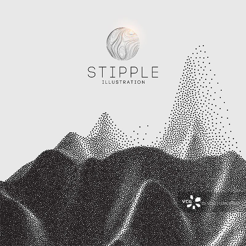 点刻画旧艺术滑雪板图片素材