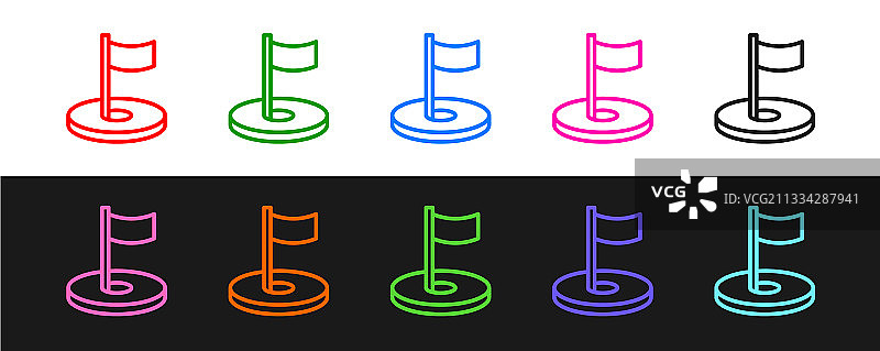 带旗高尔夫球洞图标图片素材