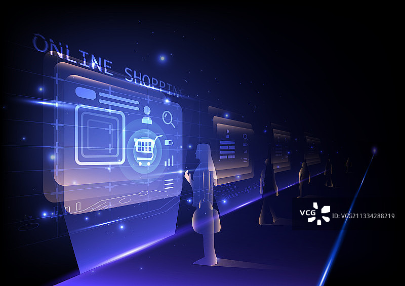 数字技术虚拟网络购物图片素材