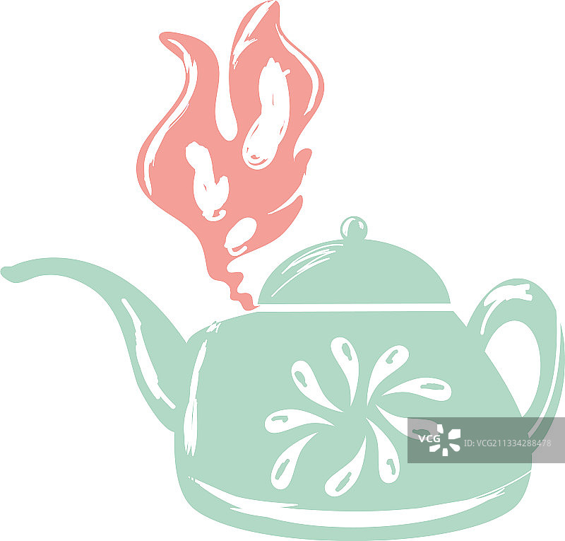 茶壶热饮用具烹饪素描图片素材
