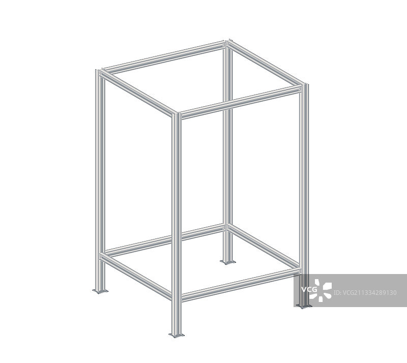 白色背景上的钢结构框架图片素材