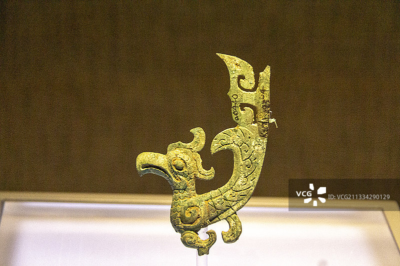 四川广汉三星堆博物馆青铜鸟（商代晚期1986二号祭祀坑出土）图片素材