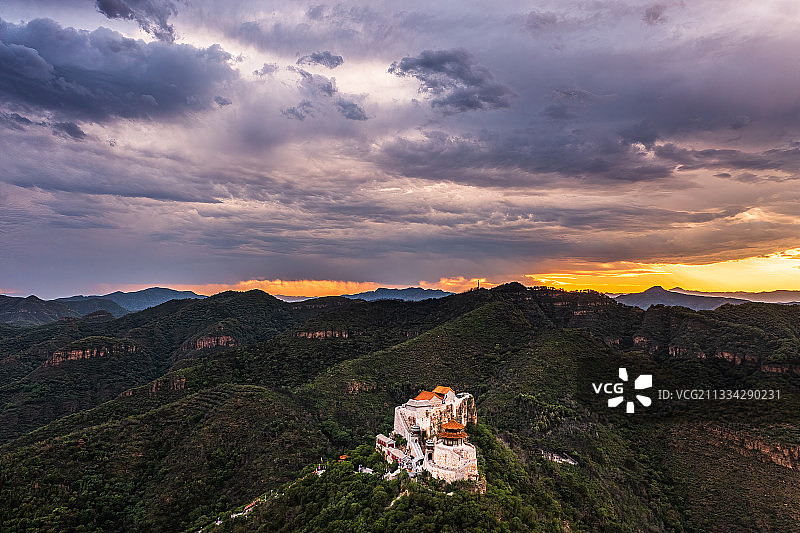 日落丫髻山图片素材