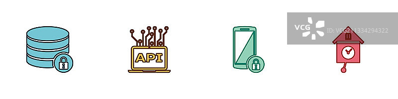 带锁计算机API的服务器安全性图片素材