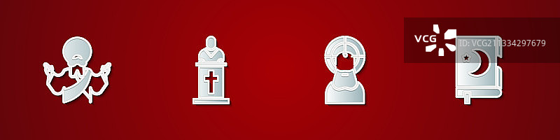 教堂牧师布道主题插画图片素材