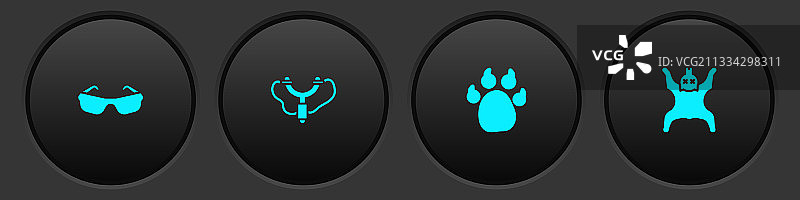 眼镜、弹弓、爪印和熊皮组合图片素材