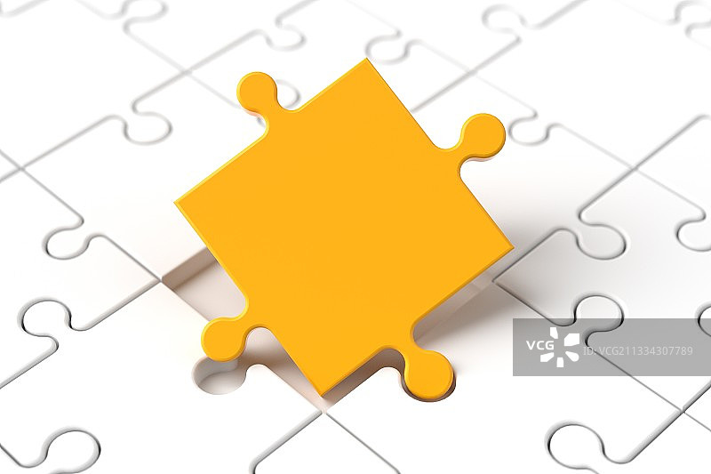 黄色拼图方块特写图片素材