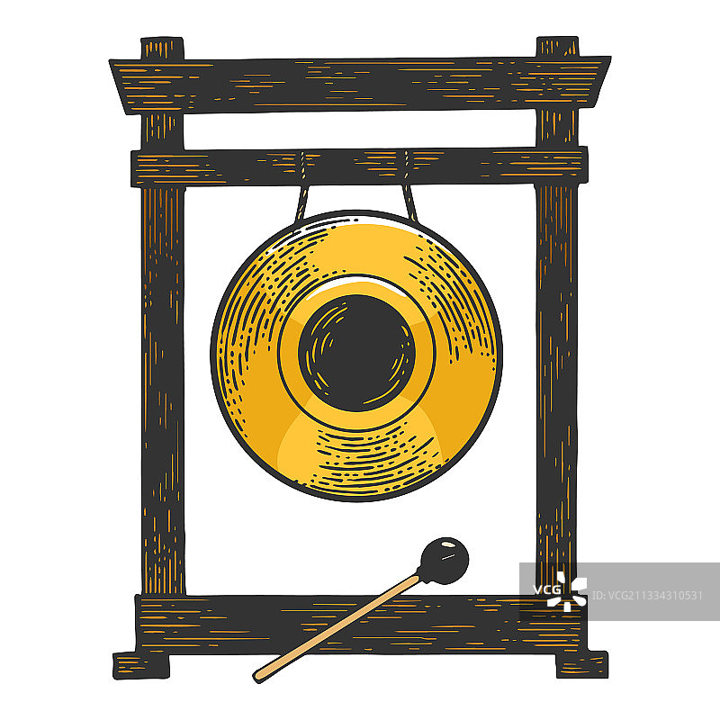 锣素描图片素材