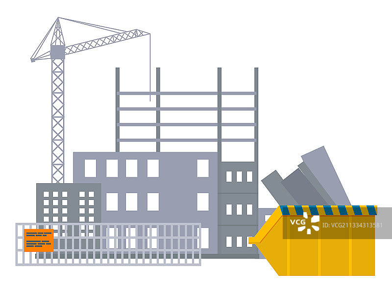 带起重机的建筑工地banner图片素材