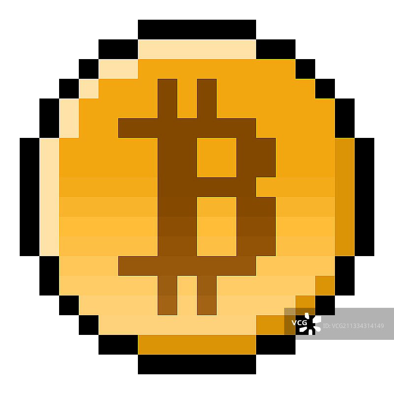 像素比特币游戏币图片素材